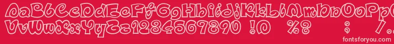 D3SpiralismOutline Font – Pink Fonts on Red Background