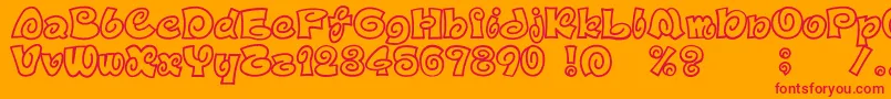 フォントD3SpiralismOutline – オレンジの背景に赤い文字