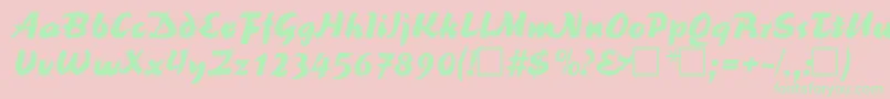 ReinerblackRegular Font – Green Fonts on Pink Background