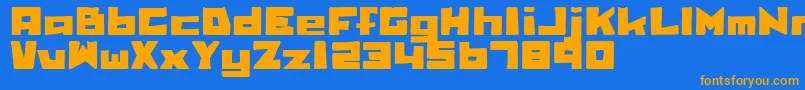 Bbobtrial Font – Orange Fonts on Blue Background