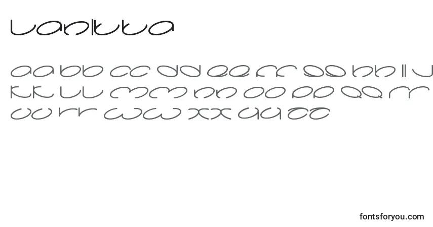 Schriftart Lanitta – Alphabet, Zahlen, spezielle Symbole