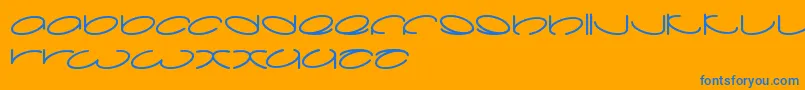 Lanitta Font – Blue Fonts on Orange Background