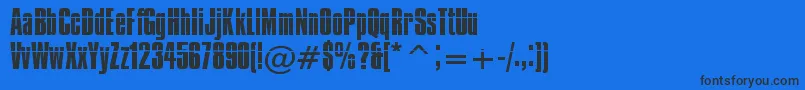 Impossible0 Font – Black Fonts on Blue Background