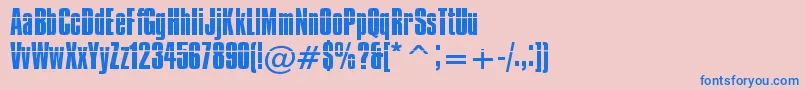 フォントImpossible0 – ピンクの背景に青い文字