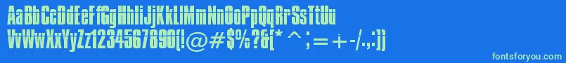 Impossible0 Font – Green Fonts on Blue Background