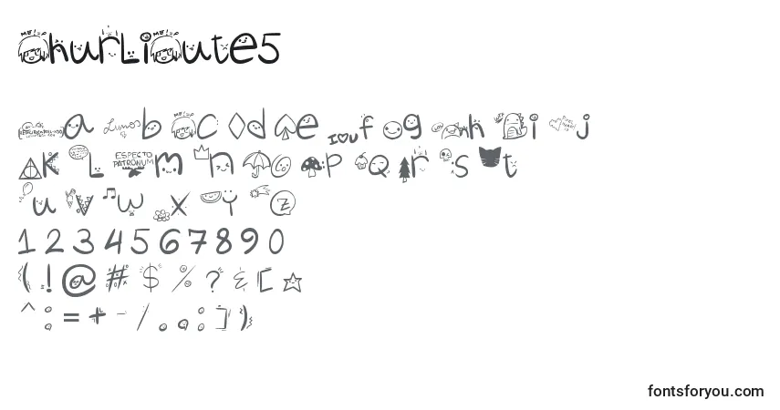 Schriftart ChurliCute5 – Alphabet, Zahlen, spezielle Symbole