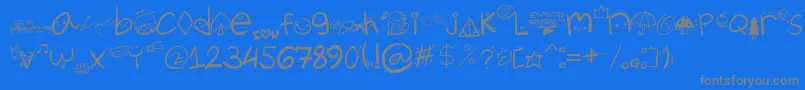 フォントChurliCute5 – 青い背景に灰色の文字