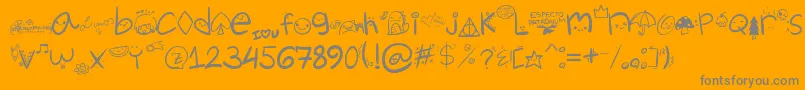ChurliCute5フォントについての詳細 フォントChurliCute5 – オレンジの背景に灰色の文字