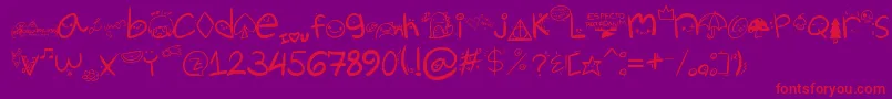 En savoir plus sur la police ChurliCute5 Police ChurliCute5 – polices rouges sur fond violet