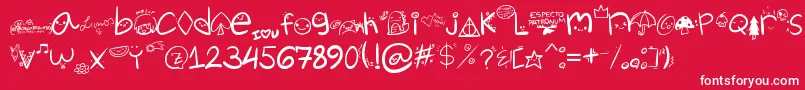 ChurliCute5 Font – White Fonts on Red Background
