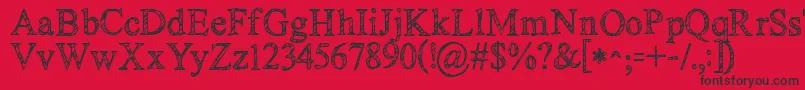 Kgnoregretssketch Font – Black Fonts on Red Background
