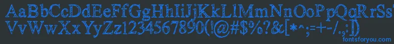 Kgnoregretssketch Font – Blue Fonts on Black Background