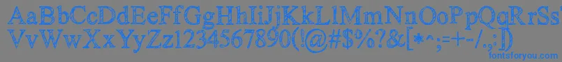 Kgnoregretssketch Font – Blue Fonts on Gray Background