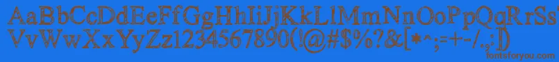 Kgnoregretssketch Font – Brown Fonts on Blue Background