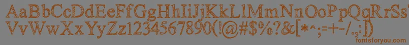 Kgnoregretssketch Font – Brown Fonts on Gray Background