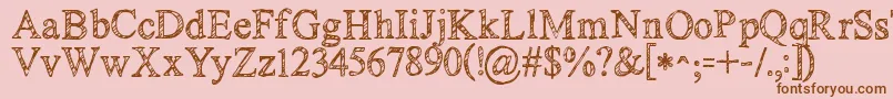 Kgnoregretssketch Font – Brown Fonts on Pink Background