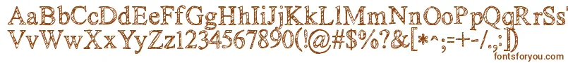 Kgnoregretssketch Font – Brown Fonts on White Background