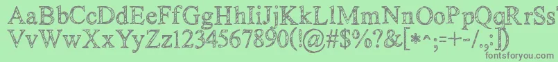 Kgnoregretssketch Font – Gray Fonts on Green Background