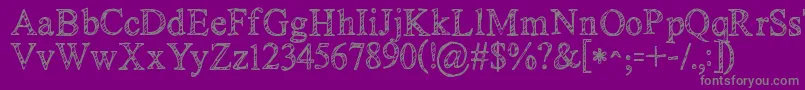 Kgnoregretssketch Font – Gray Fonts on Purple Background
