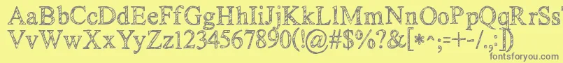 Kgnoregretssketch Font – Gray Fonts on Yellow Background