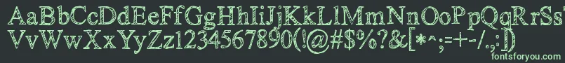 Kgnoregretssketch Font – Green Fonts on Black Background