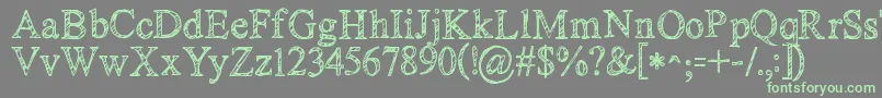 Kgnoregretssketch Font – Green Fonts on Gray Background