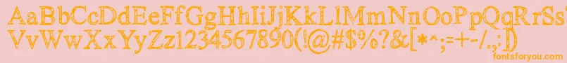 Kgnoregretssketch Font – Orange Fonts on Pink Background