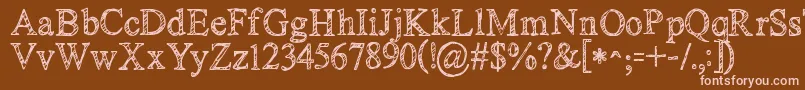 Kgnoregretssketch Font – Pink Fonts on Brown Background