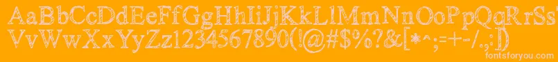 Kgnoregretssketch Font – Pink Fonts on Orange Background