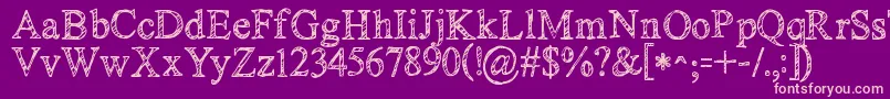 Kgnoregretssketch Font – Pink Fonts on Purple Background