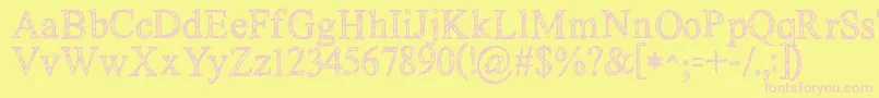 Kgnoregretssketch Font – Pink Fonts on Yellow Background