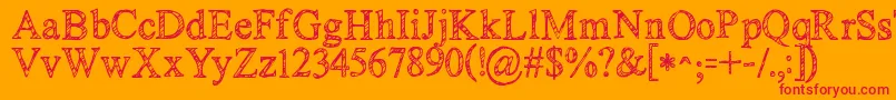 Kgnoregretssketch Font – Red Fonts on Orange Background