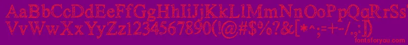 Kgnoregretssketch Font – Red Fonts on Purple Background