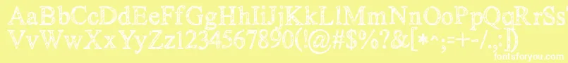 Kgnoregretssketch Font – White Fonts on Yellow Background