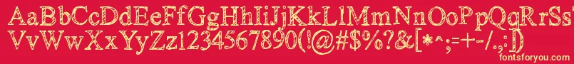 Kgnoregretssketch Font – Yellow Fonts on Red Background