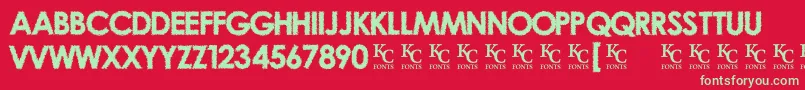 OvercastSkiesDemo Font – Green Fonts on Red Background