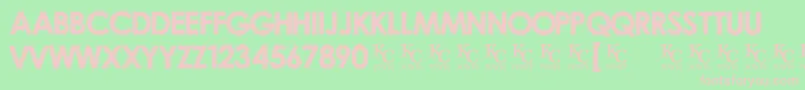 Шрифт OvercastSkiesDemo – розовые шрифты на зелёном фоне