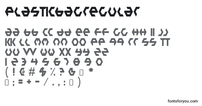 Schriftart PlasticbagRegular – Alphabet, Zahlen, spezielle Symbole