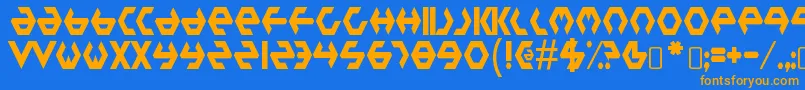 PlasticbagRegular Font – Orange Fonts on Blue Background