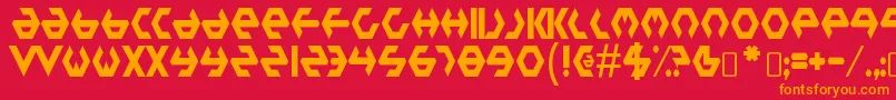 PlasticbagRegular Font – Orange Fonts on Red Background