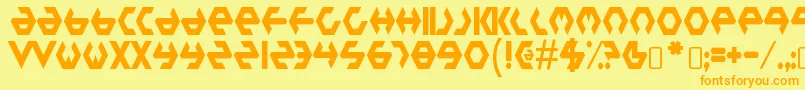 PlasticbagRegular Font – Orange Fonts on Yellow Background