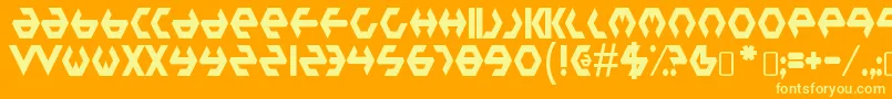 PlasticbagRegular Font – Yellow Fonts on Orange Background
