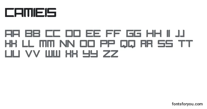 Шрифт Camieis – алфавит, цифры, специальные символы