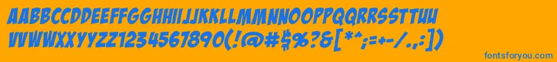 BadaboombbReg Font – Blue Fonts on Orange Background