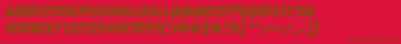 フォントBadaboombbReg – 赤い背景に茶色の文字