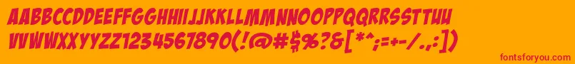 フォントBadaboombbReg – オレンジの背景に赤い文字
