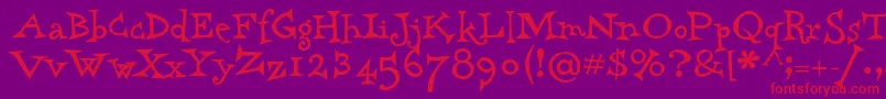 HarryPlotterctt Font – Red Fonts on Purple Background