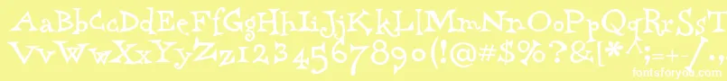 HarryPlotterctt Font – White Fonts on Yellow Background