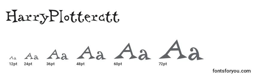 Größen der Schriftart HarryPlotterctt