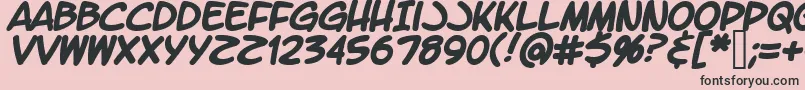 Fonte LetteromaticBold – fontes pretas em um fundo rosa